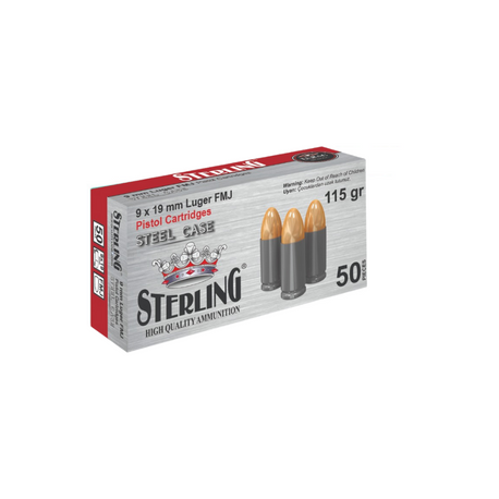 STERLING 9x19 mm, Luger  Steel Case 115 grain